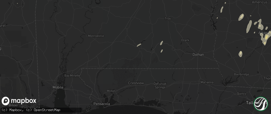 Hail map in Andalusia, AL on May 22, 2026