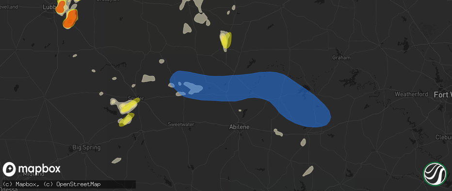 Hail map in Anson, TX on May 22, 2026