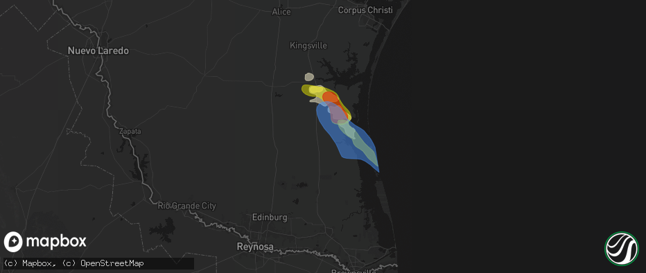 Hail map in Armstrong, TX on May 22, 2026