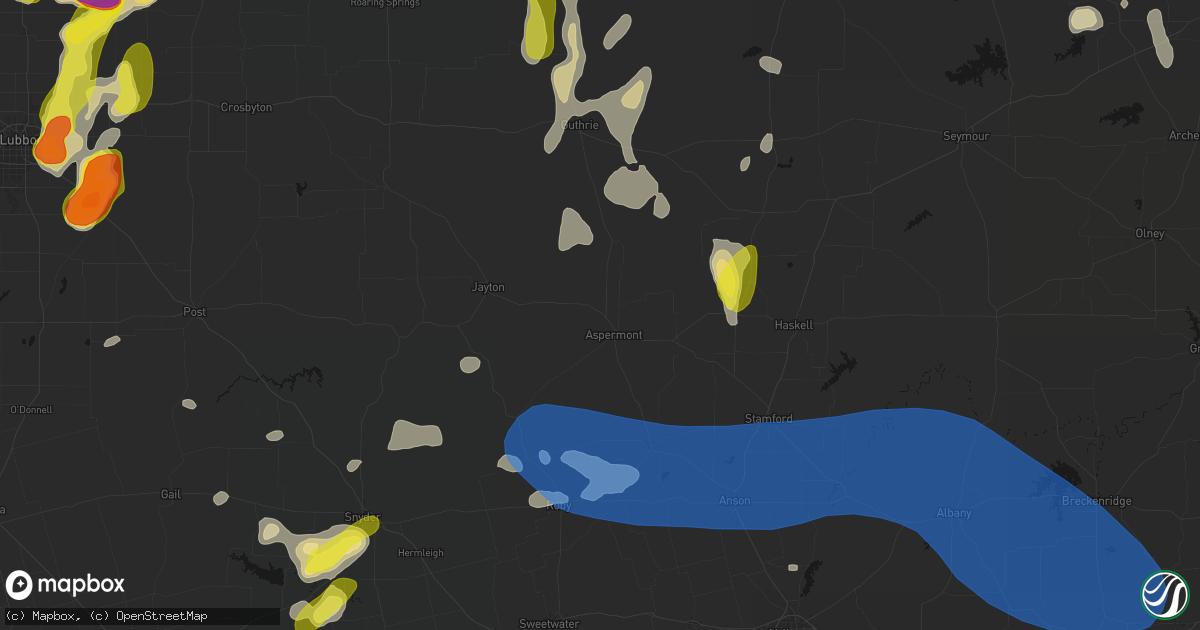 Hail map in Aspermont, TX on May 22, 2026
