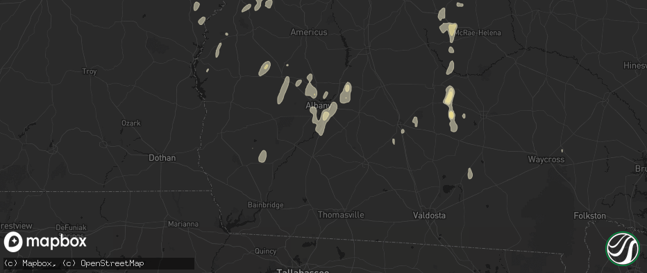 Hail map in Baconton, GA on May 22, 2026