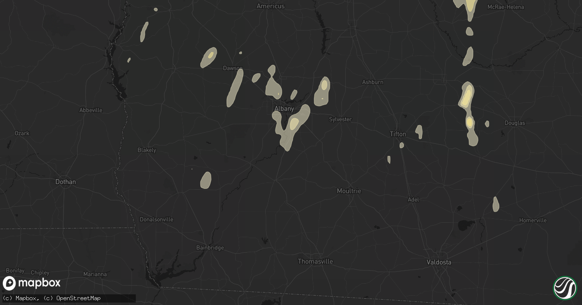 Hail map in Baconton, GA on May 22, 2026