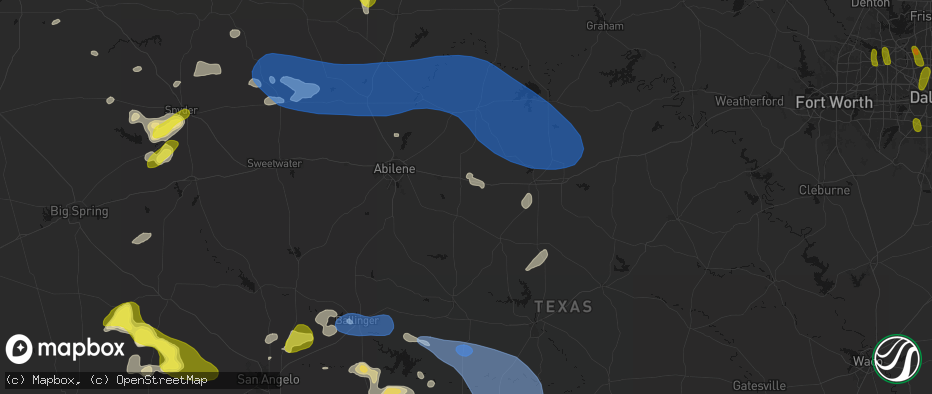Hail map in Baird, TX on May 22, 2026