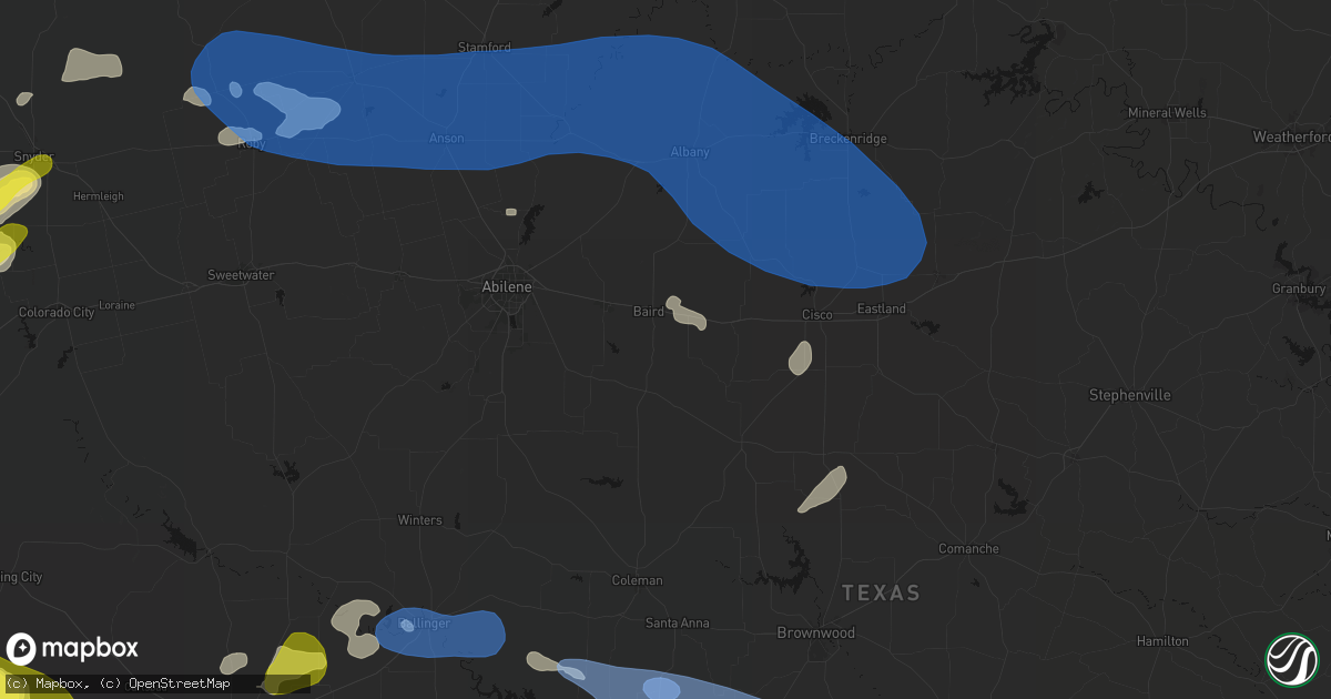 Hail map in Baird, TX on May 22, 2026