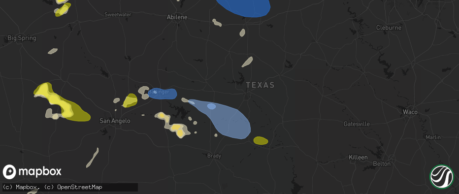 Hail map in Bangs, TX on May 22, 2026