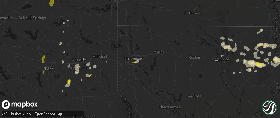 Hail map in Barksdale Afb, LA on May 22, 2026