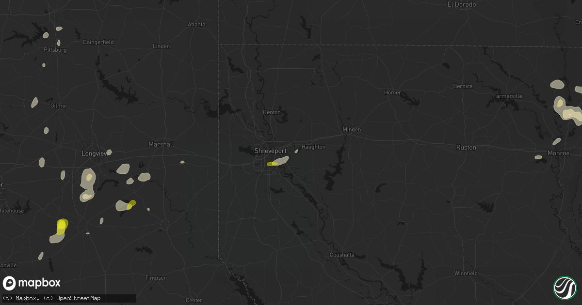 Hail map in Barksdale Afb, LA on May 22, 2026