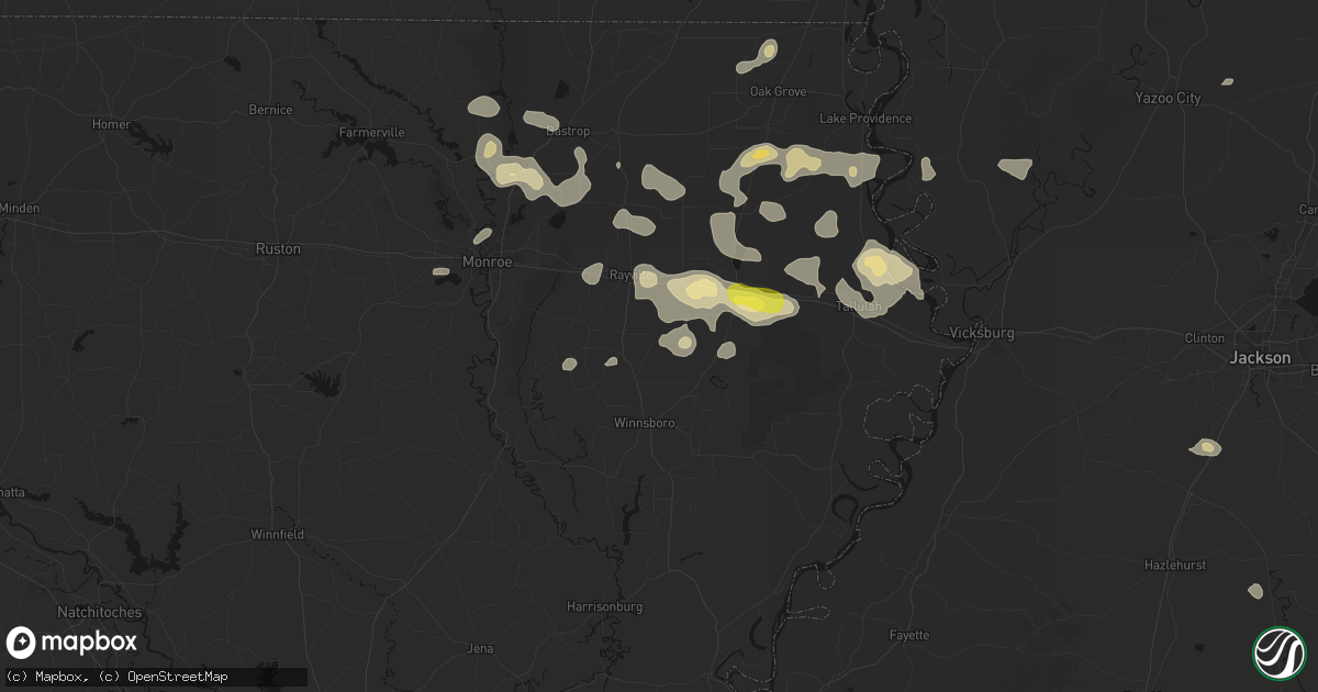 Hail map in Baskin, LA on May 22, 2026