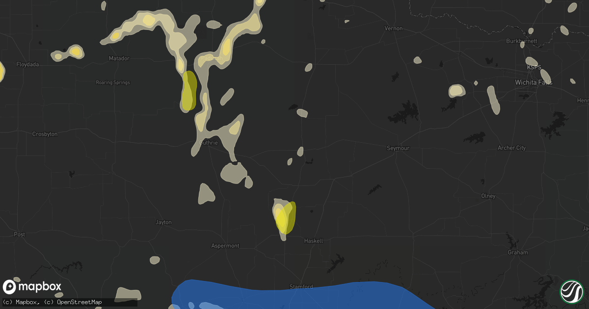 Hail map in Benjamin, TX on May 22, 2026