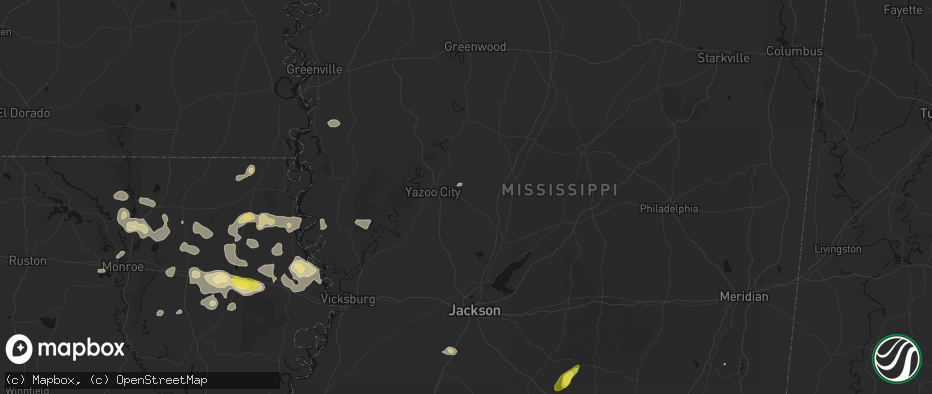 Hail map in Benton, MS on May 22, 2026