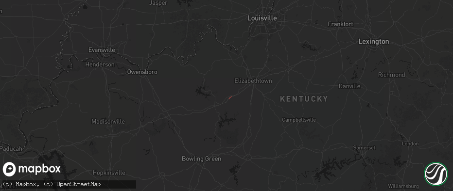 Hail map in Big Clifty, KY on May 22, 2026