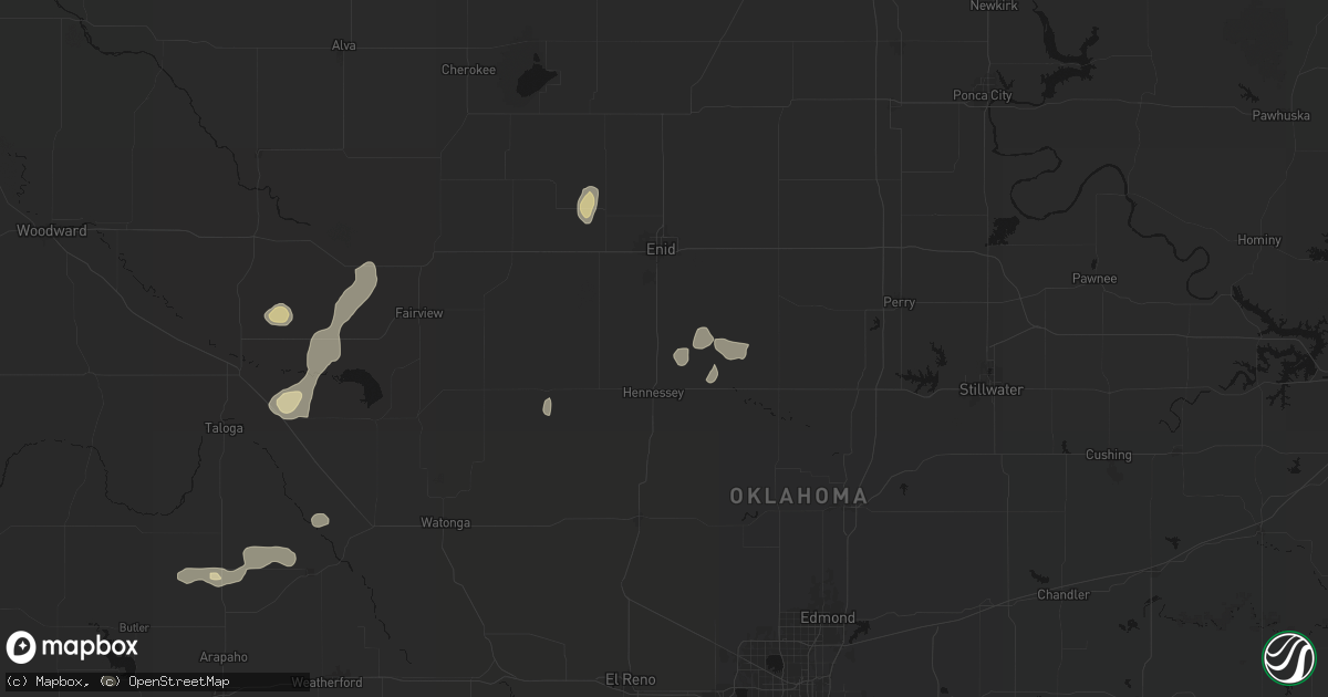 Hail map in Bison, OK on May 22, 2026