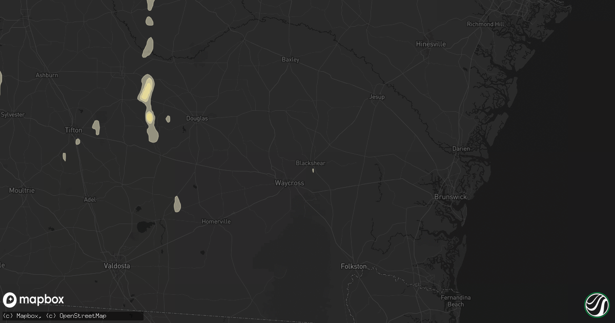 Hail map in Blackshear, GA on May 22, 2026