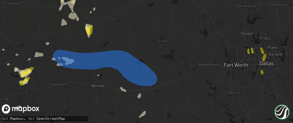 Hail map in Breckenridge, TX on May 22, 2026