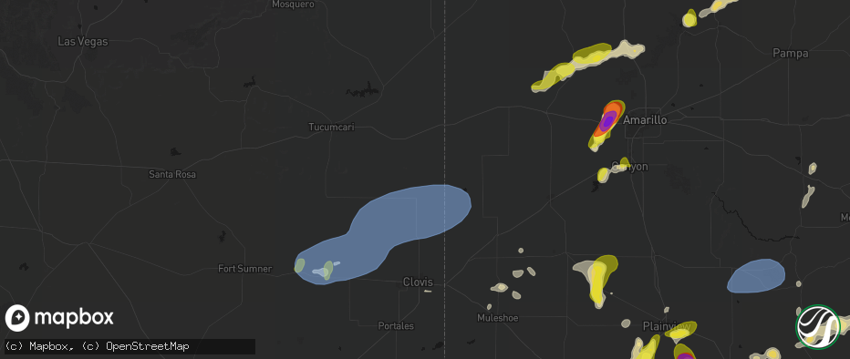 Hail map in Broadview, NM on May 22, 2026