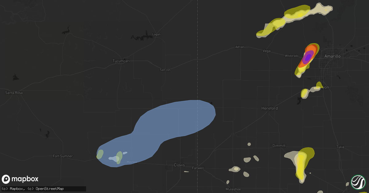 Hail map in Broadview, NM on May 22, 2026