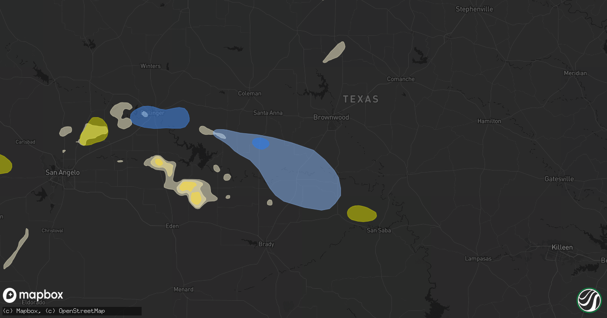 Hail map in Brookesmith, TX on May 22, 2026