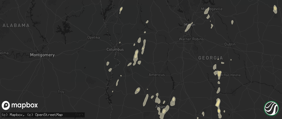 Hail map in Buena Vista, GA on May 22, 2026