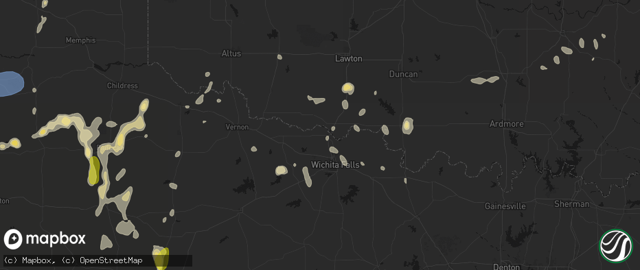 Hail map in Burkburnett, TX on May 22, 2026