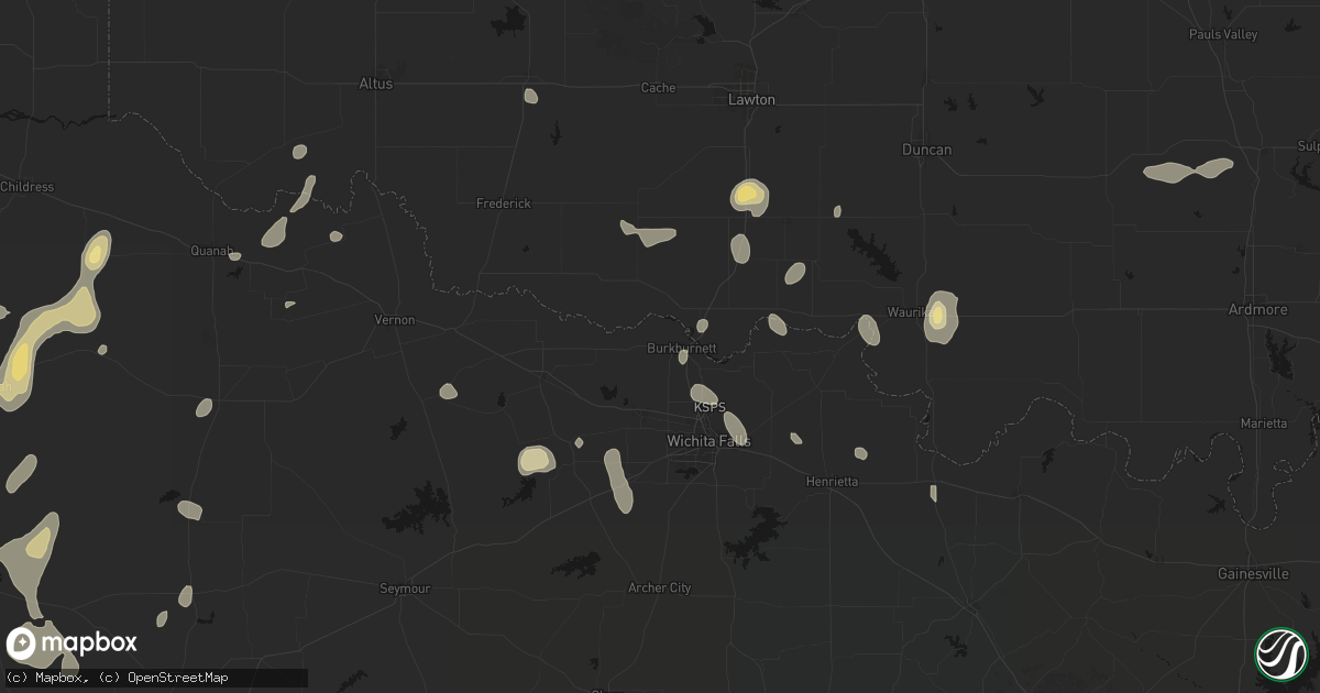 Hail map in Burkburnett, TX on May 22, 2026