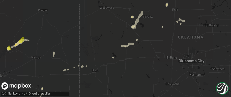 Hail map in Butler, OK on May 22, 2026