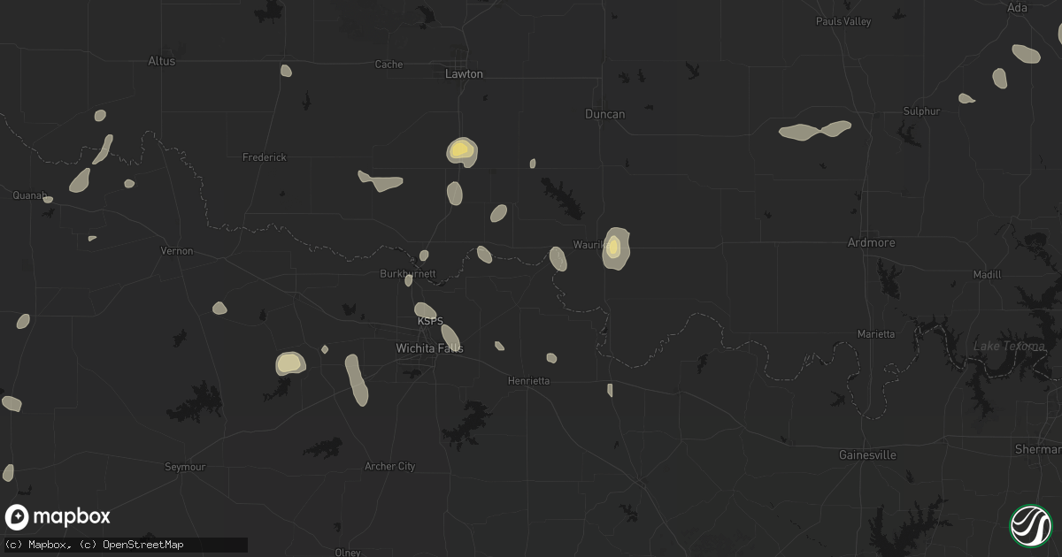 Hail map in Byers, TX on May 22, 2026