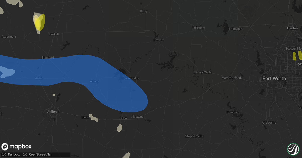 Hail map in Caddo, TX on May 22, 2026