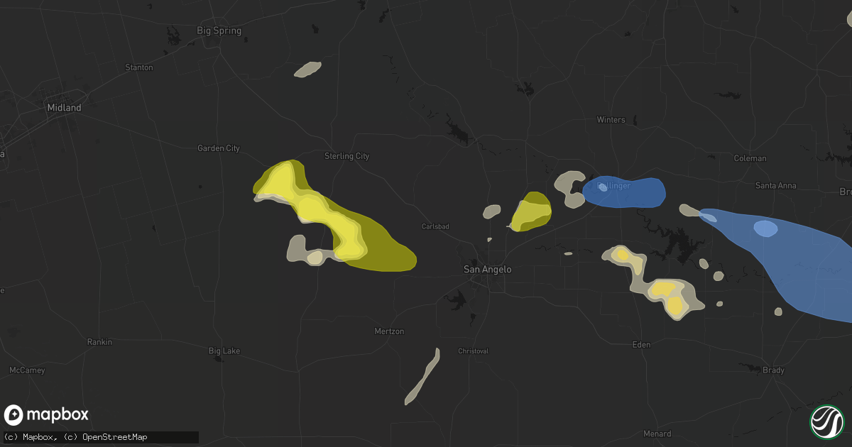 Hail map in Carlsbad, TX on May 22, 2026