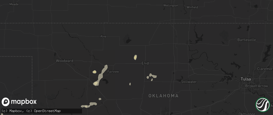 Hail map in Carrier, OK on May 22, 2026