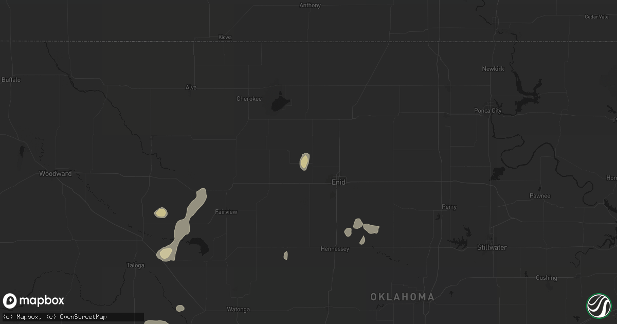 Hail map in Carrier, OK on May 22, 2026
