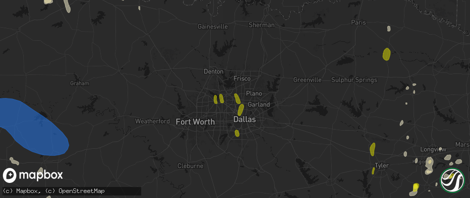 Hail map in Carrollton, TX on May 22, 2026