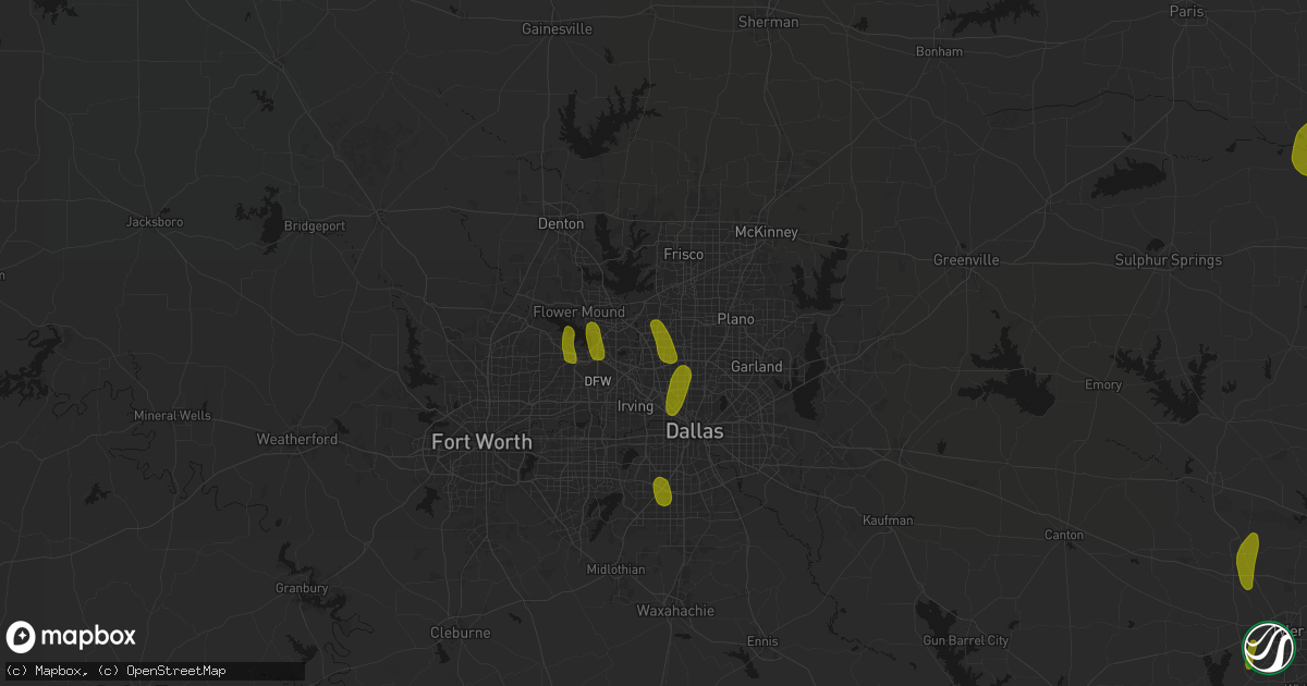 Hail map in Carrollton, TX on May 22, 2026