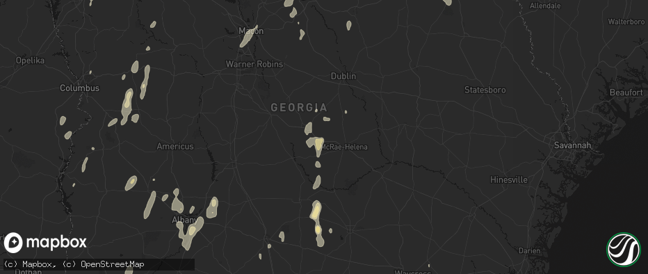 Hail map in Chauncey, GA on May 22, 2026