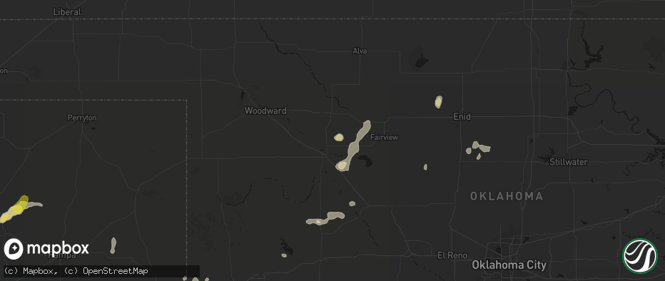 Hail map in Chester, OK on May 22, 2026