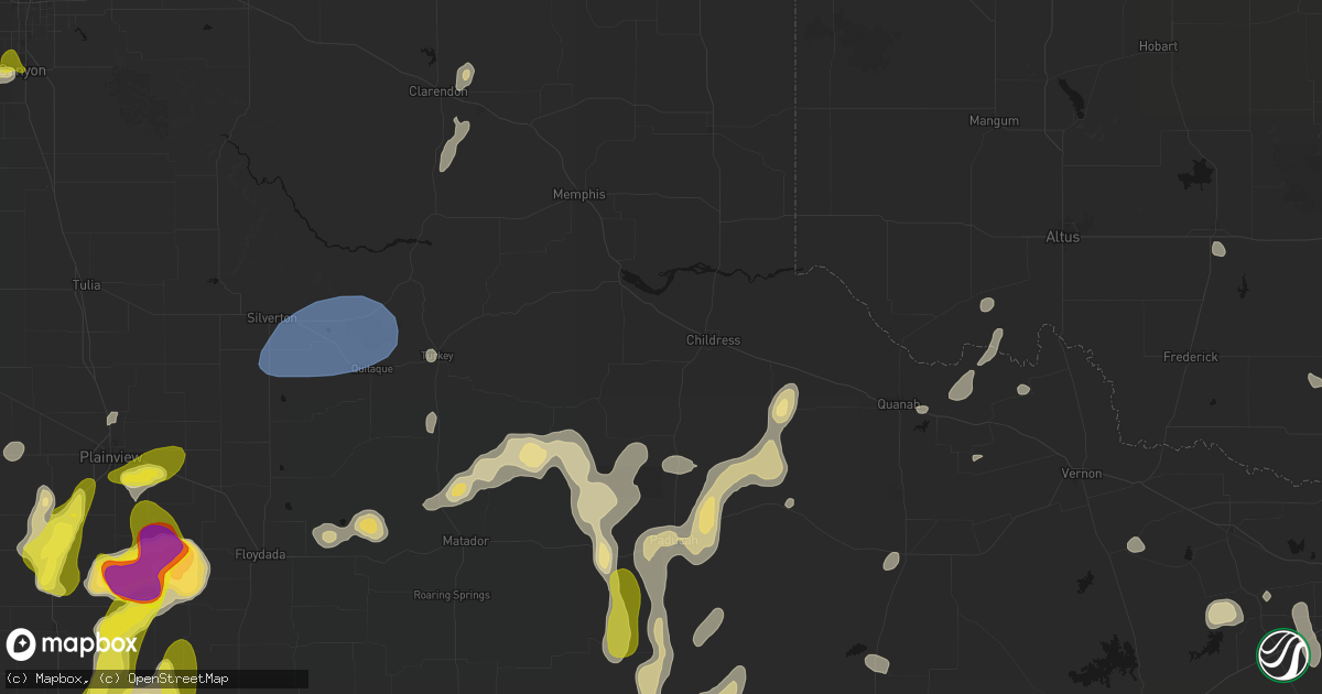 Hail map in Childress, TX on May 22, 2026