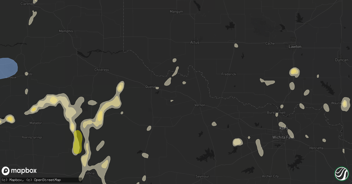Hail map in Chillicothe, TX on May 22, 2026