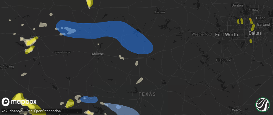 Hail map in Cisco, TX on May 22, 2026