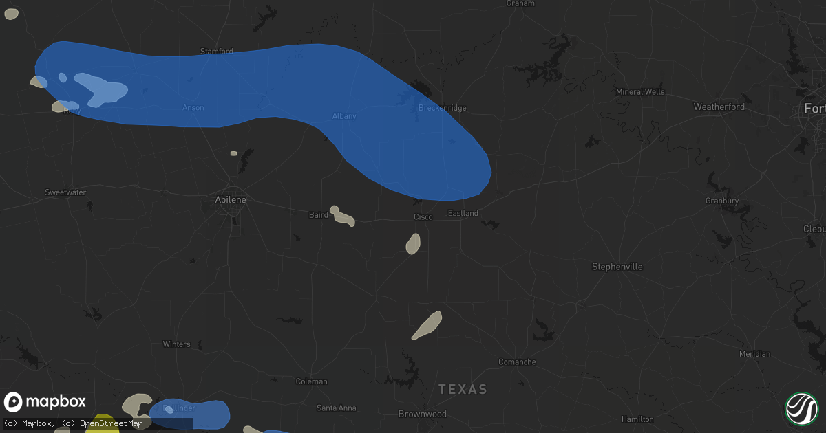 Hail map in Cisco, TX on May 22, 2026