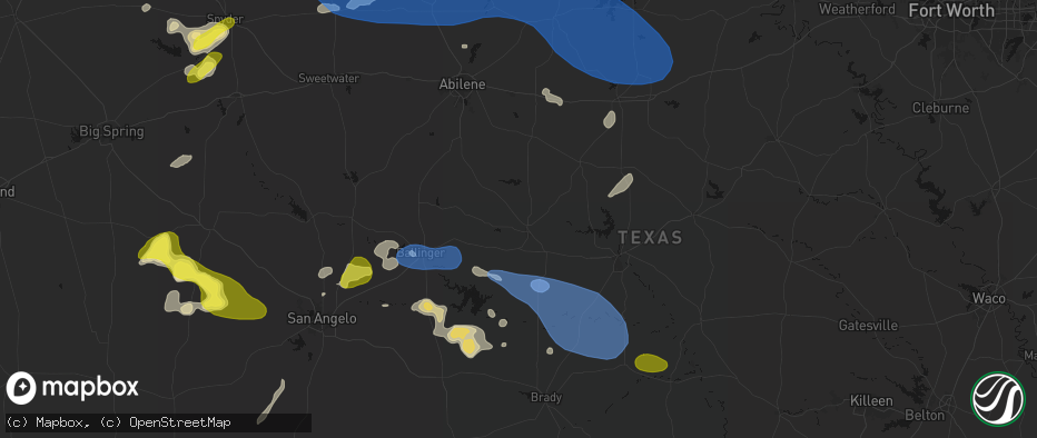 Hail map in Coleman, TX on May 22, 2026