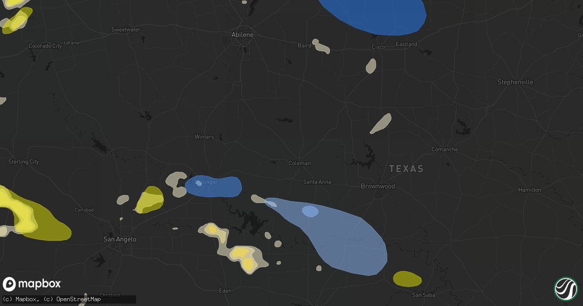 Hail map in Coleman, TX on May 22, 2026
