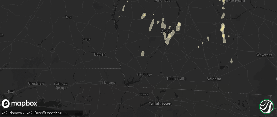 Hail map in Colquitt, GA on May 22, 2026