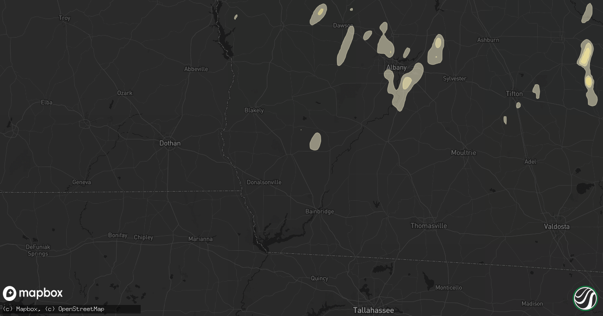 Hail map in Colquitt, GA on May 22, 2026