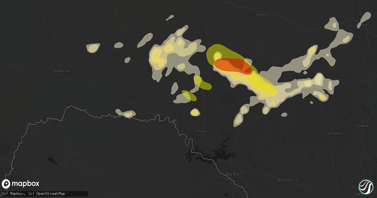 Hail map in Comstock, TX on May 22, 2026