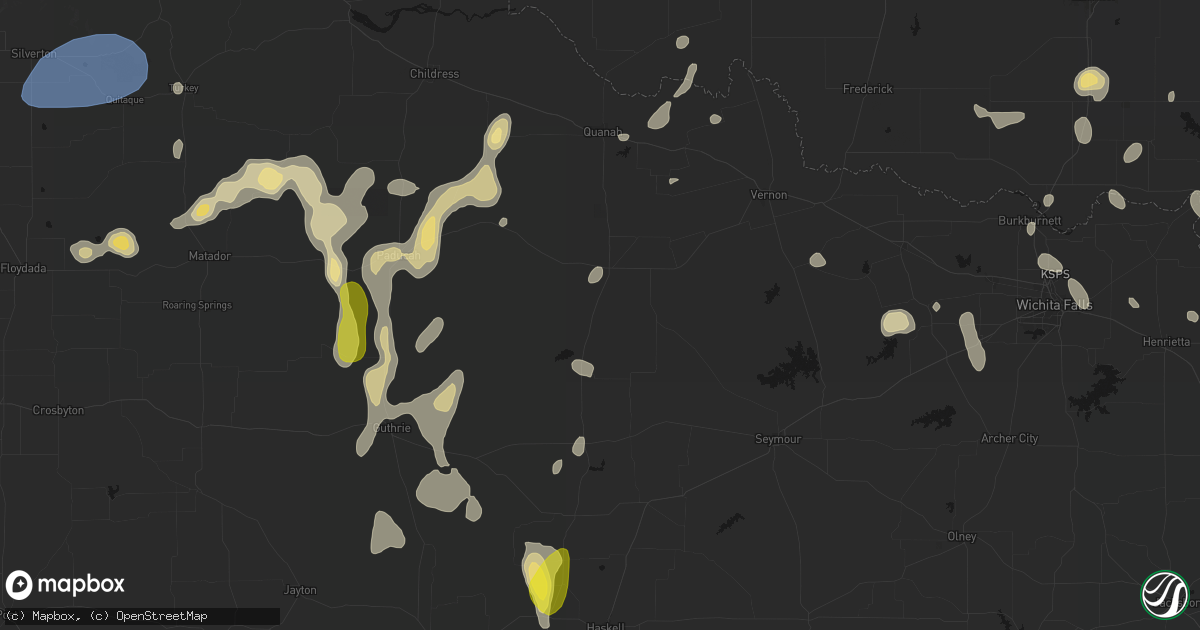 Hail map in Crowell, TX on May 22, 2026
