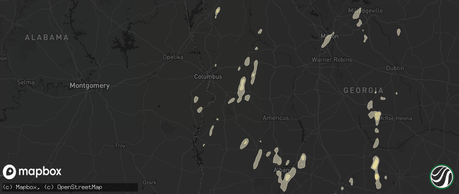 Hail map in Cusseta, GA on May 22, 2026