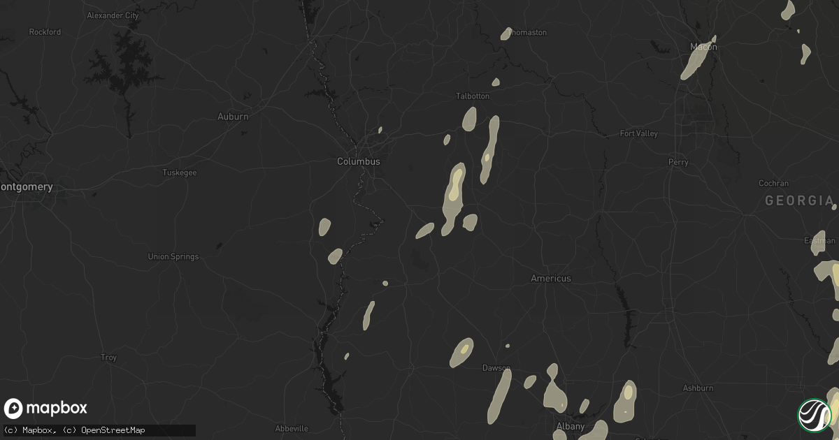 Hail map in Cusseta, GA on May 22, 2026