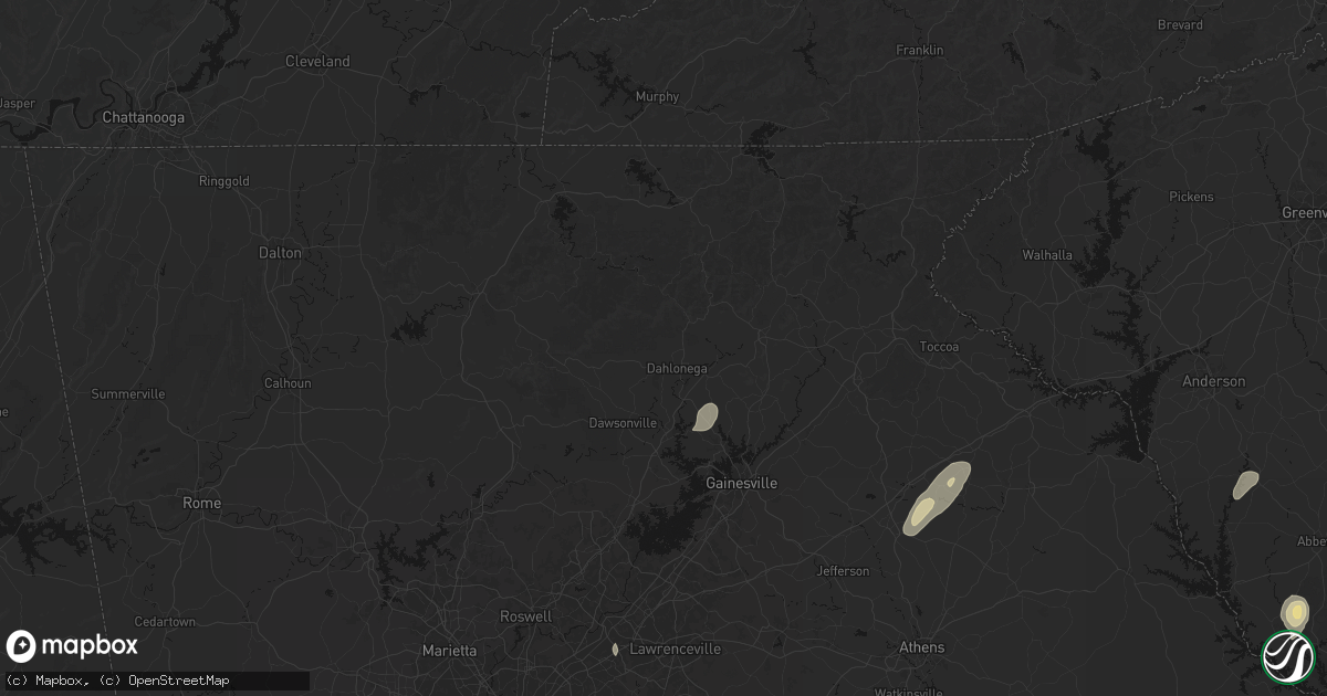 Hail map in Dahlonega, GA on May 22, 2026