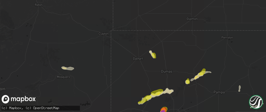 Hail map in Dalhart, TX on May 22, 2026