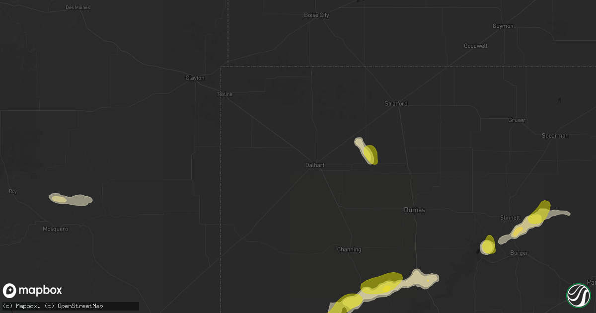 Hail map in Dalhart, TX on May 22, 2026