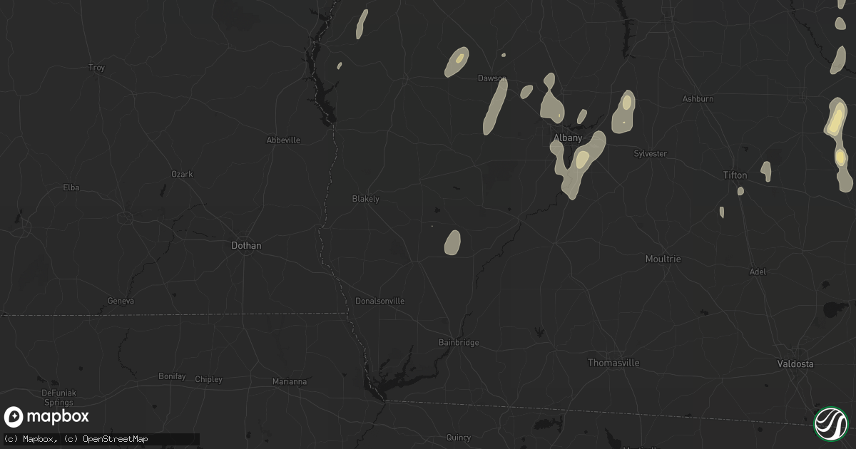 Hail map in Damascus, GA on May 22, 2026